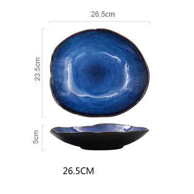 Ceramic Irregular Flat Plates For Western Dishes Household Kitchen Everyday Tableware Dishwasher Safe Microwave Safe by null