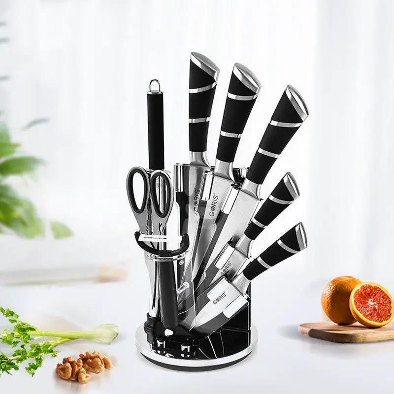 Kitchen Knife Set With Stainless Steel 430 Handle And TPR Grip For Durable Kitchen Knives by null