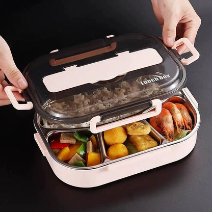 Dielectric Insulated Lunch Box With Multi Layer Compartments Portable Leak Proof Silicone Seal And Heat Retention by null
