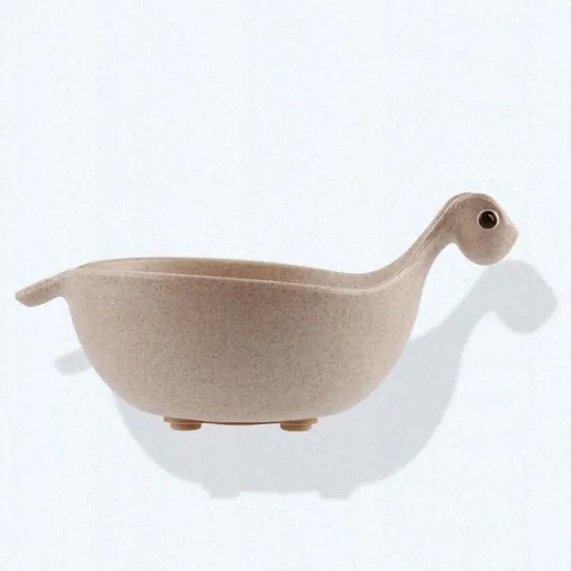 Eco Friendly Wheat Straw Dinosaur Bowls for Babies Cute Tiny Dinosaur Shaped Bowls Non Slip Base Lightweight by null