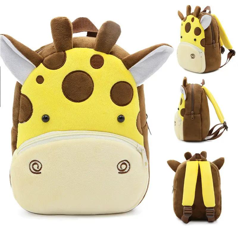 Kindergarten Kids Small School Bag Animal Backpack Cartoon Cute Cloth Bag With Zipper Pocket by null