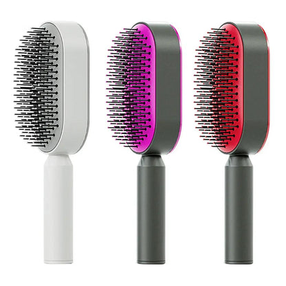 Self Cleaning Hair Brush For Women One-key Cleaning Hair Loss Airbag Massage Scalp Comb Anti-Static Hairbrush by null