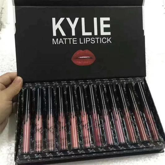 12 Piece Bow Lip Gloss Set With Liquid Lipsticks For Bold Evening Or Soft Daytime Looks by null