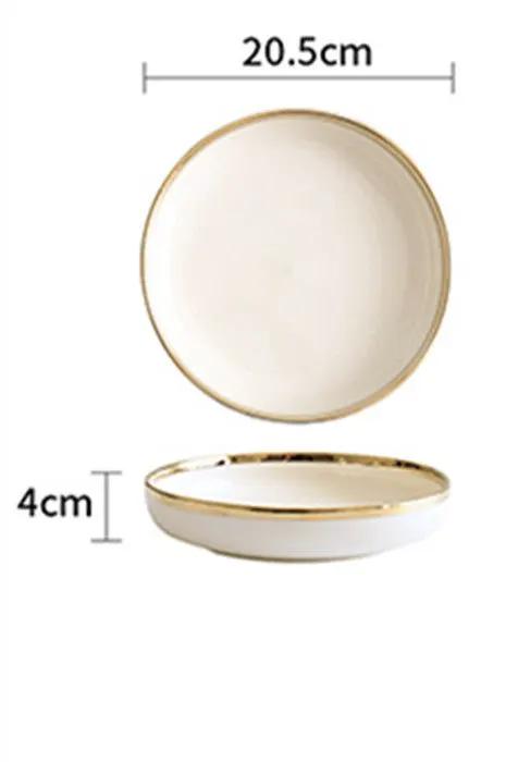 Porcelain Wedding Gifts Set Platinum Bowls And Plates With Gold Trim 4.5 Inch Bowl And 8 Inch Shallow And Deep Dishes by null