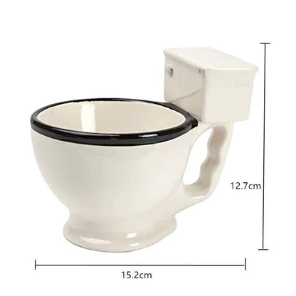 Toilet Shaped Ceramic Coffee Mug With Sturdy Handgrip 280 Milliliter Capacity Quirky Kitchen Decor Gift by null