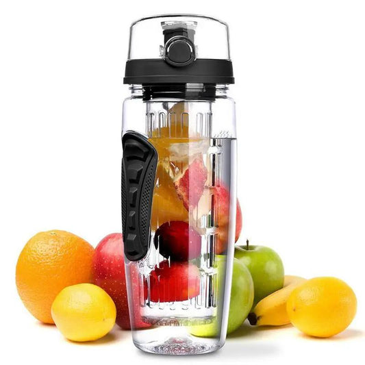 32 Oz Fruit Infuser Water Bottle BPA Free Eastman Tritan Leakproof Sports Bottle With Infuser Cup by null