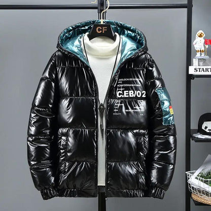 Winter Down Thick Bright Leather Cotton-padded Jacket by Zeny Home & Beauty