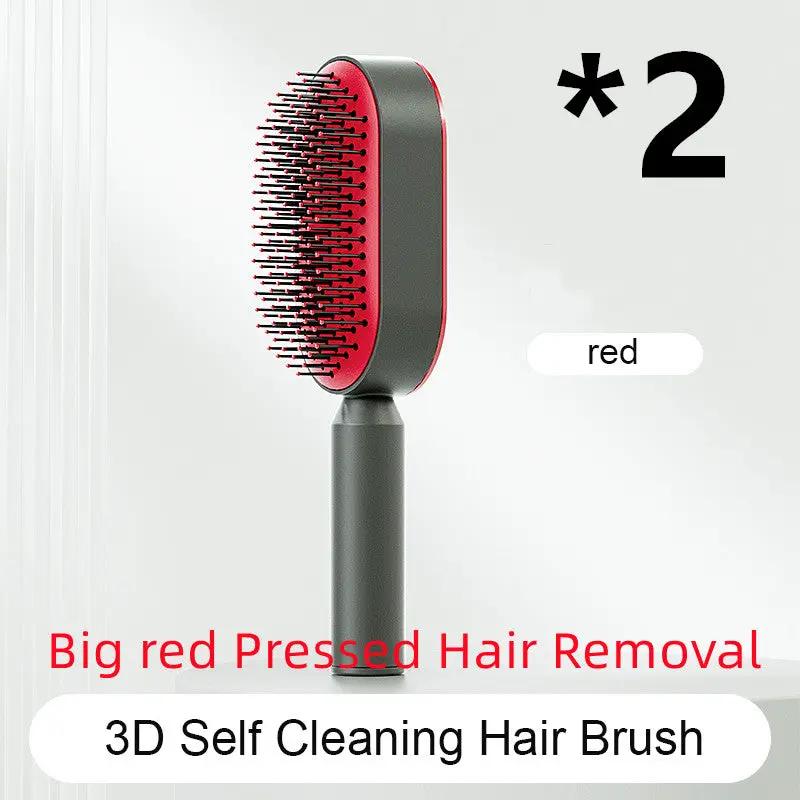 Self Cleaning Hair Brush For Women One-key Cleaning Hair Loss Airbag Massage Scalp Comb Anti-Static Hairbrush by null