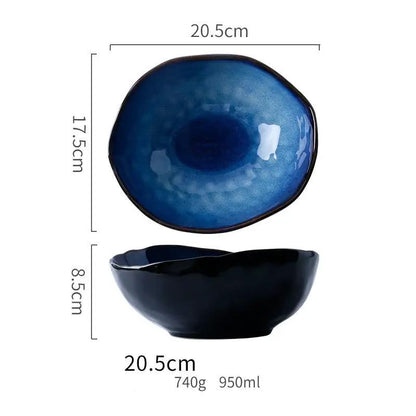 Ceramic Irregular Flat Plates For Western Dishes Household Kitchen Everyday Tableware Dishwasher Safe Microwave Safe by null