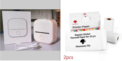 Portable Mini Thermal Label Printer Home Photo Printer Student Wrong Question Printer Bluetooth-compatible Mini Label Printer Price Tag by null