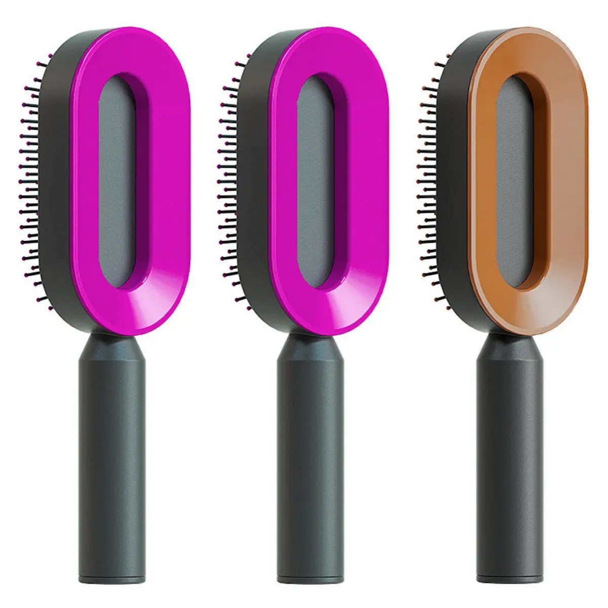 Self Cleaning Hair Brush For Women One-key Cleaning Hair Loss Airbag Massage Scalp Comb Anti-Static Hairbrush by null