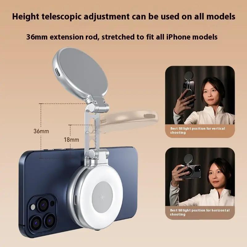Mobile Phone Magnetic Suction Mini Fill Light Foldable Handheld For Selfies And Videos 5V by null
