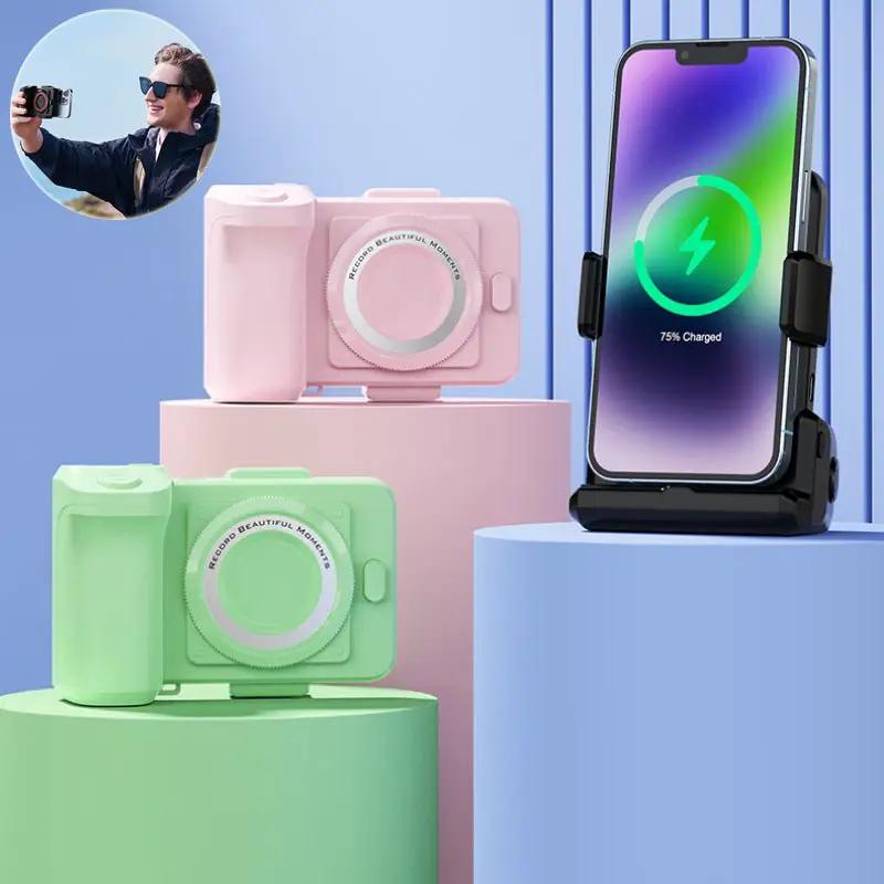 Wireless Charging Magnetic Phone Holder For Mobile Phone Pink Green Black Plastic by null