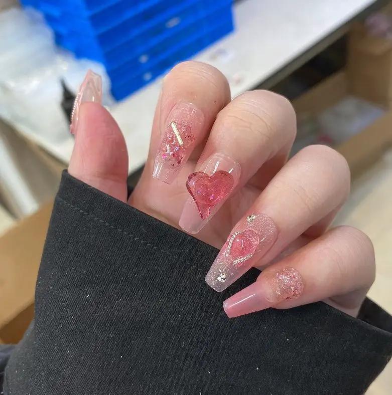 Summer Strawberry False Nail Wraps Set For Easy At Home Manicure Bright Colorful Nails Without Salon Visit by null