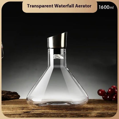 Hot-selling Iceberg Waterfall Wine Decanter Creative Transparent Lead-Free Crystal Glass Wine Dispenser Barware Quick Decanters by Zeny Home & Beauty