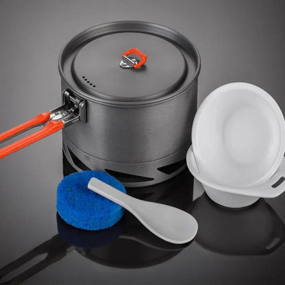 Fire Maple Feast K2 Heat Exchanger Cookware Set for Camping and Hiking with Hard Anodized Aluminum Pot and Kettle by null