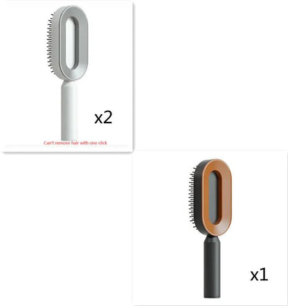 Self Cleaning Hair Brush For Women One-key Cleaning Hair Loss Airbag Massage Scalp Comb Anti-Static Hairbrush by null