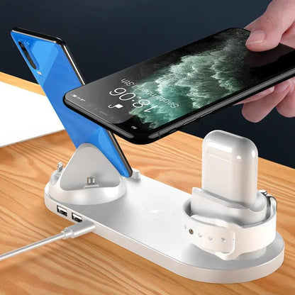 Wireless Charger For IPhone Fast Charger For Phone Fast Charging Pad For Phone Watch 6 In 1 Charging Dock Station by null