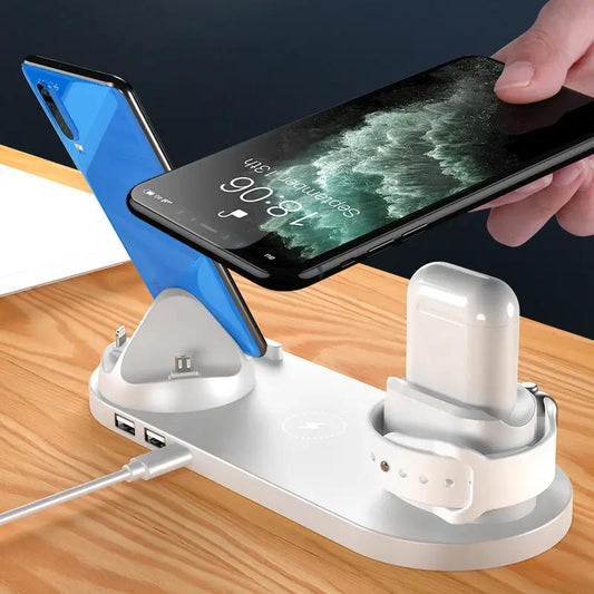 Wireless Charger For IPhone Fast Charger For Phone Fast Charging Pad For Phone Watch 6 In 1 Charging Dock Station by null