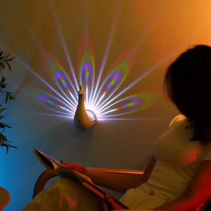 Peacocks Wall Lamp Colorful Ambient Lighting Modern Creative Atmosphere 3D Body Animal Lighting Lustre For Bedroom by Zeny Home & Beauty