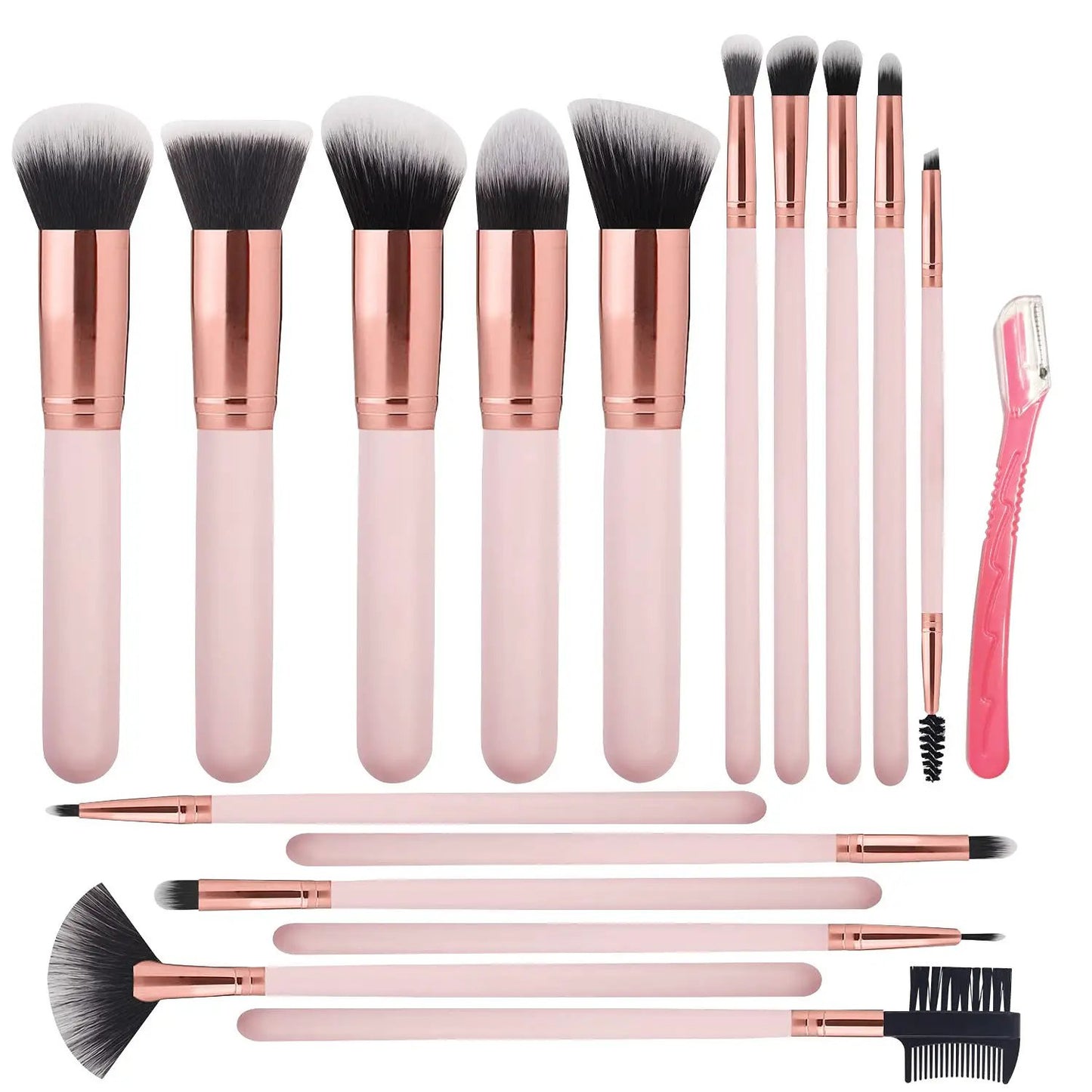 Portable 16-Piece Makeup Brush Set for Beginners by null
