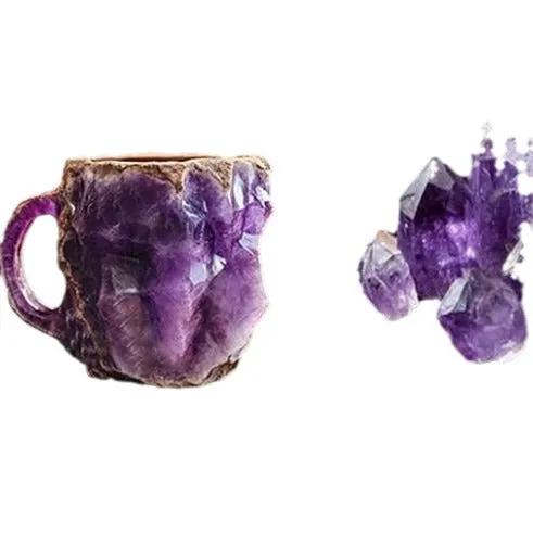 400ml Resin Mineral Crystal Coffee Mugs With Handles Elegant Fake Mineral Crystal Cup For Workplace Home Decor Christmas Gift Kitchen Gadgets by Zeny Home & Beauty