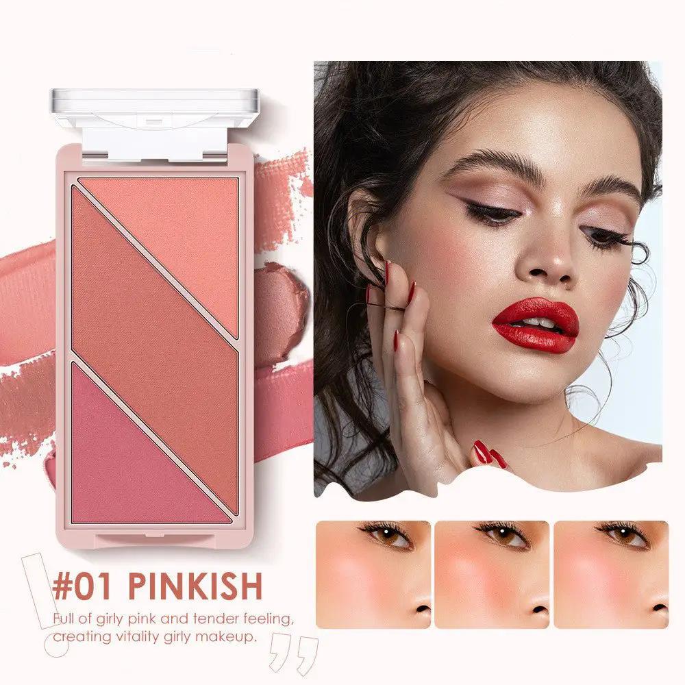 3 In 1 Contouring Palette With Multi Use Shadows And Blush For On The Go Makeup Essentials by null