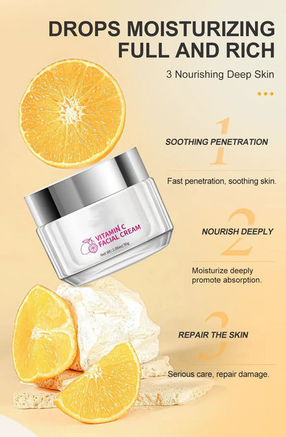 Vitamin C Face Cream For All Skin Types 30g Daily Skincare Hydration Brightening Gentle Formula by null