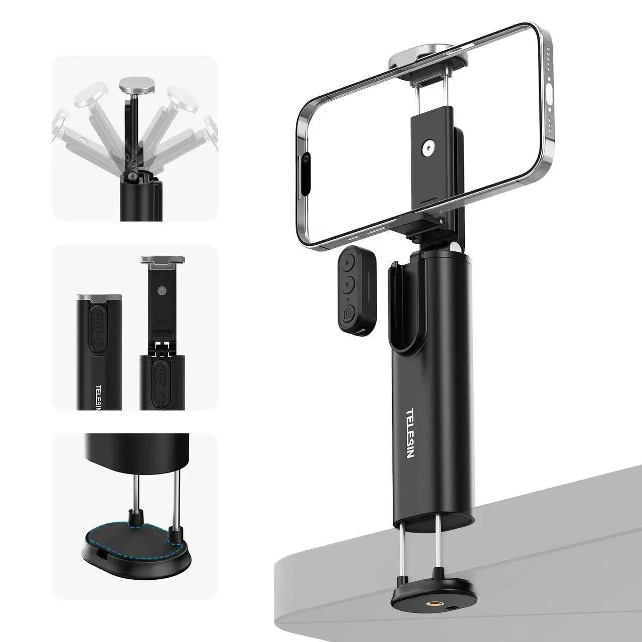 Air Travel Magnetic Phone Holder With Dual Clamp And Magnetic Mount For Hands Free Use by null