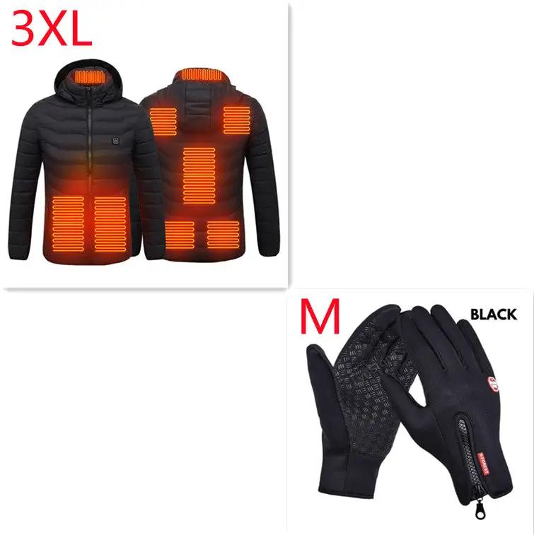 Winter Heated Jacket USB Electric Cotton Coat Zip-up Heater Thermal Clothing Heating Vest For Men by null