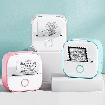 Portable Mini Thermal Label Printer Home Photo Printer Student Wrong Question Printer Bluetooth-compatible Mini Label Printer Price Tag by null