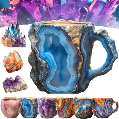 400ml Resin Mineral Crystal Coffee Mugs With Handles Elegant Fake Mineral Crystal Cup For Workplace Home Decor Christmas Gift Kitchen Gadgets by Zeny Home & Beauty