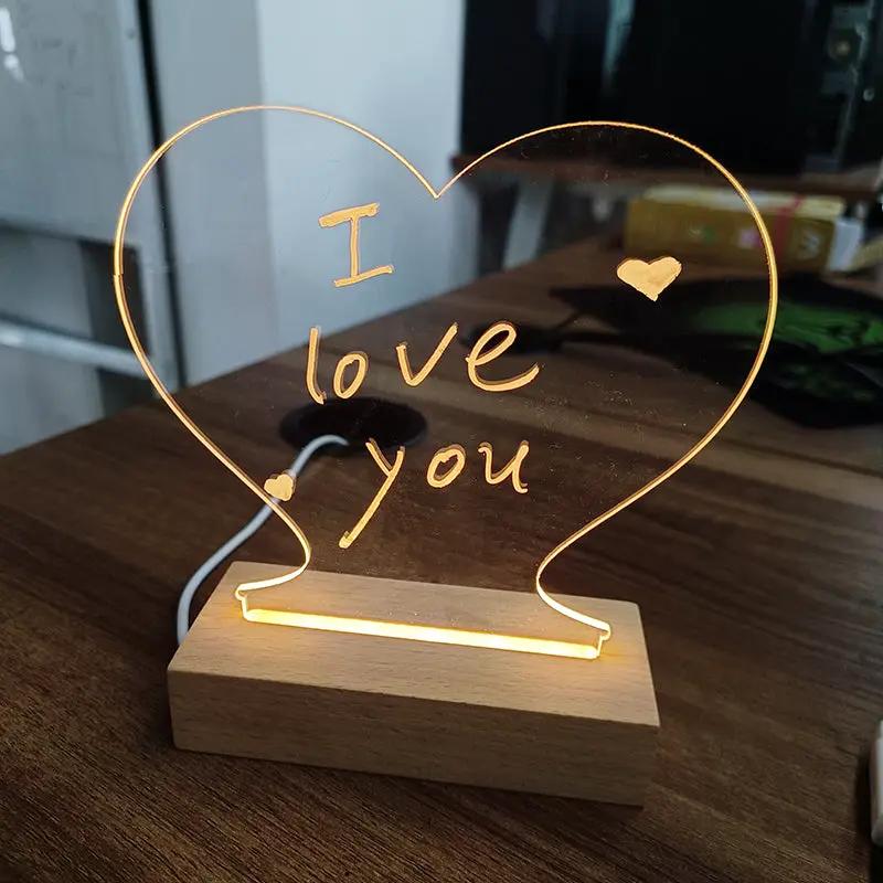 Creative Note Board Creative Led Night Light USB Message Board Holiday Light With Pen Gift For Children Girlfriend Decoration Night Lamp by null