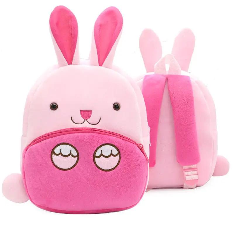 Kindergarten Kids Small School Bag Animal Backpack Cartoon Cute Cloth Bag With Zipper Pocket by null