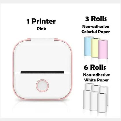 Portable Mini Thermal Label Printer Home Photo Printer Student Wrong Question Printer Bluetooth-compatible Mini Label Printer Price Tag by null