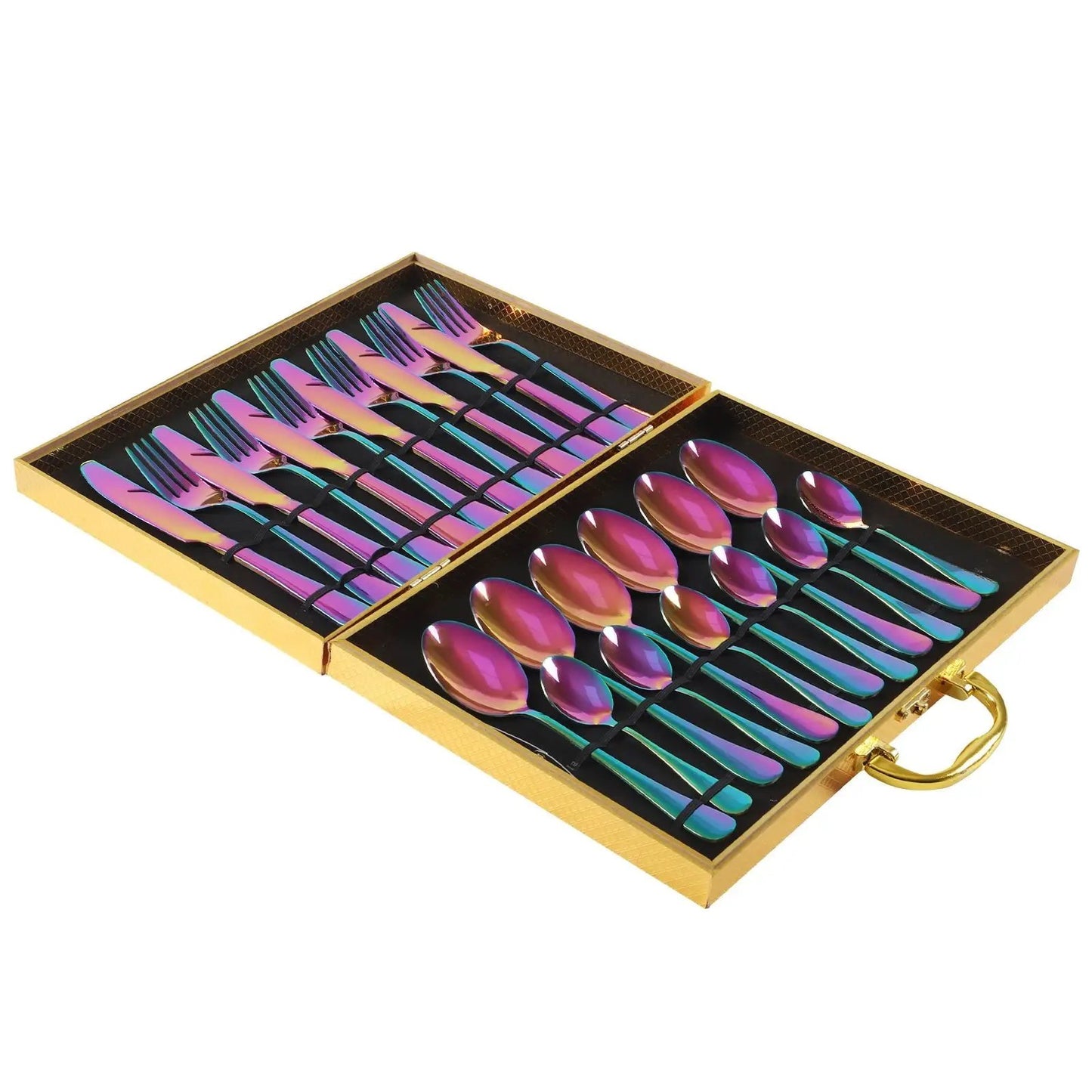 Stainless Steel 24 Piece Cutlery Set With One Piece Molded Construction For Everyday Dining And Place Settings by null