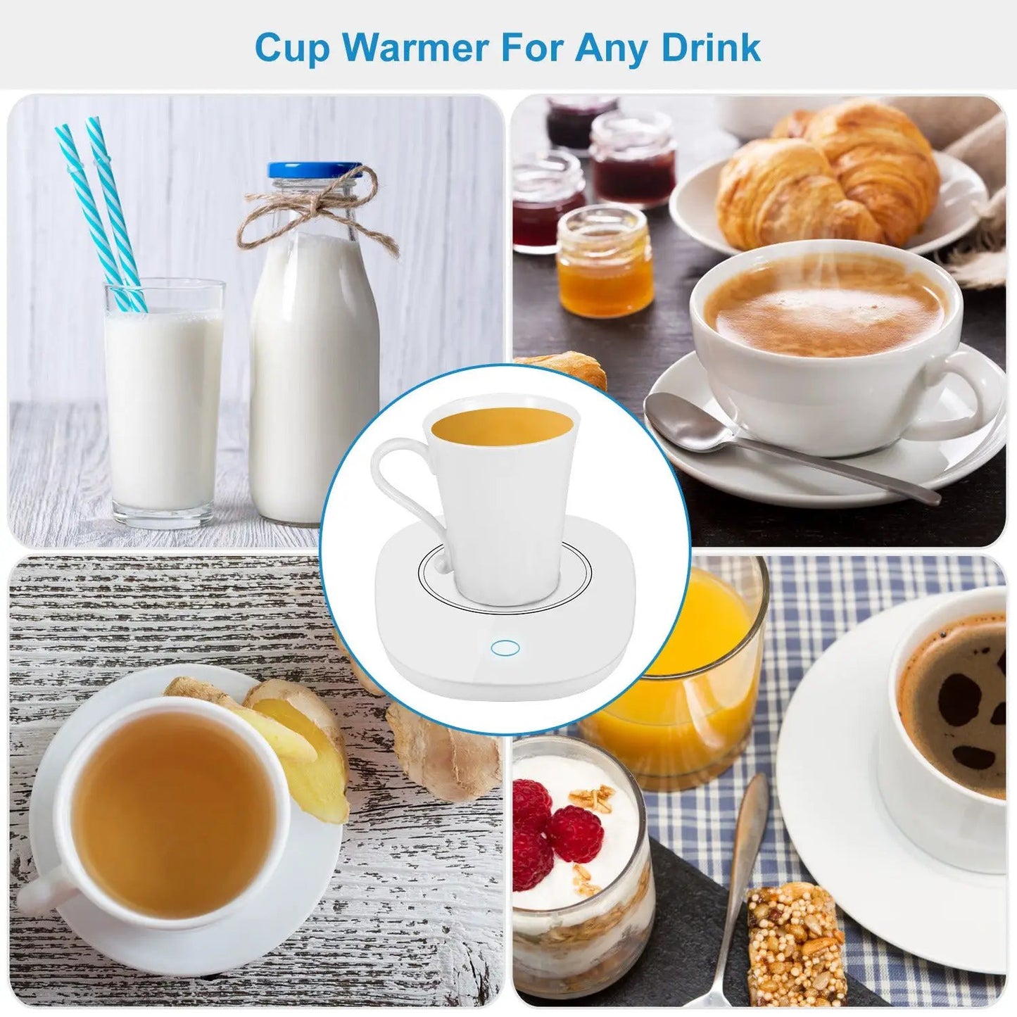 Auto Shut Off Coffee Mug Warmer For Home Office Desk Keeps Beverages Warm All Day by null