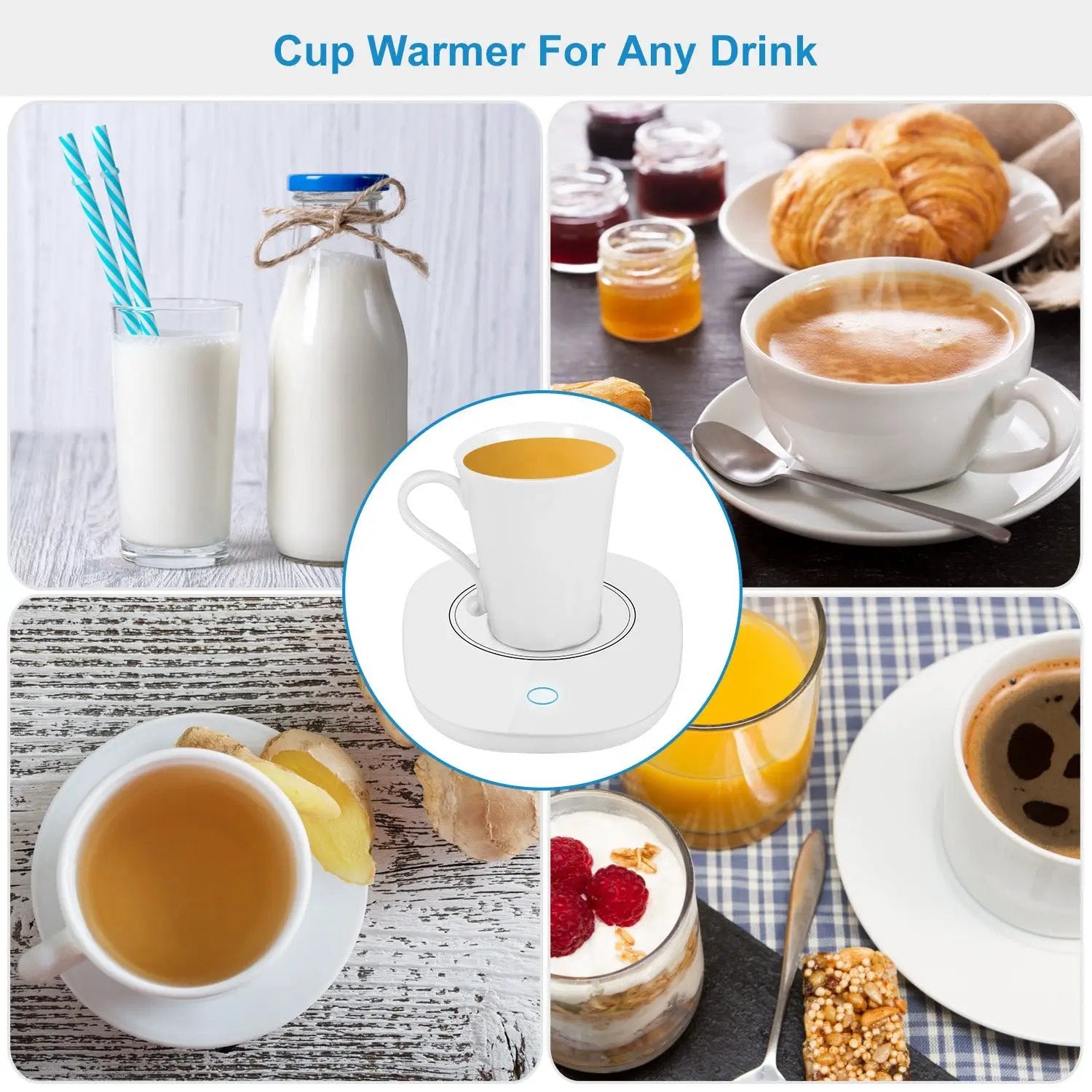 Auto Shut Off Coffee Mug Warmer For Home Office Desk Keeps Beverages Warm All Day by null