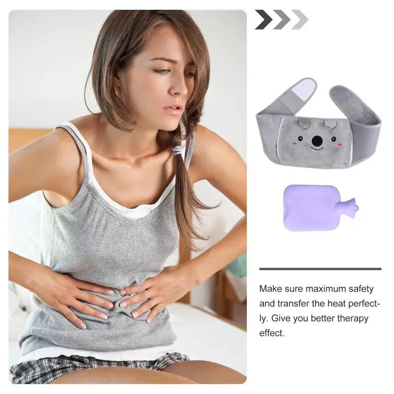 Set Hot Water Bottle Bag With Warm Plush Waist Cover B Elt by Zeny Home & Beauty