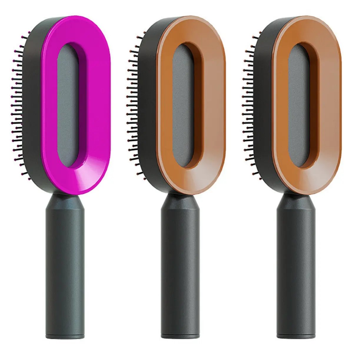 Self Cleaning Hair Brush For Women One-key Cleaning Hair Loss Airbag Massage Scalp Comb Anti-Static Hairbrush by null