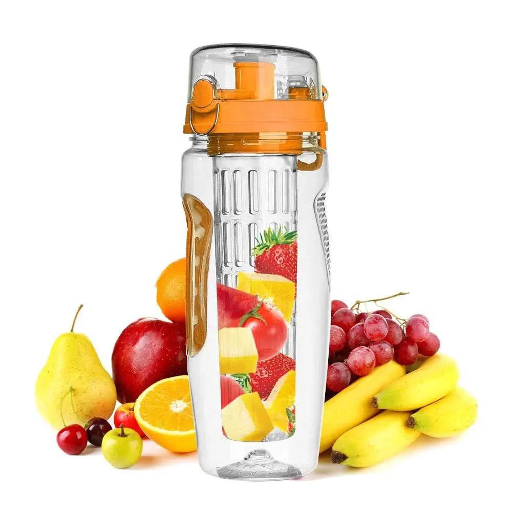 32 Oz Fruit Infuser Water Bottle BPA Free Eastman Tritan Leakproof Sports Bottle With Infuser Cup by null