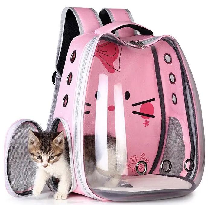 Pet Supplies Pet Backpack Convenient Pet Space Bag Breathable Shoulder Cat Bag Dog Bag by null
