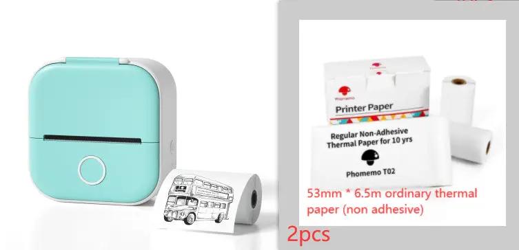 Portable Mini Thermal Label Printer Home Photo Printer Student Wrong Question Printer Bluetooth-compatible Mini Label Printer Price Tag by null