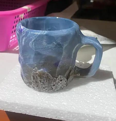 400ml Resin Mineral Crystal Coffee Mugs With Handles Elegant Fake Mineral Crystal Cup For Workplace Home Decor Christmas Gift Kitchen Gadgets by Zeny Home & Beauty