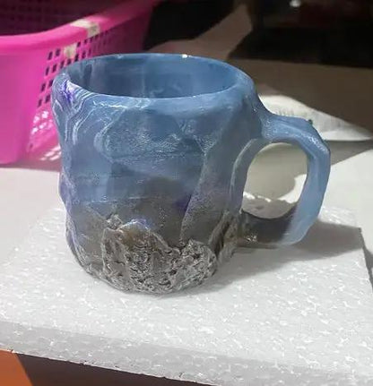 400ml Resin Mineral Crystal Coffee Mugs With Handles Elegant Fake Mineral Crystal Cup For Workplace Home Decor Christmas Gift Kitchen Gadgets by Zeny Home & Beauty