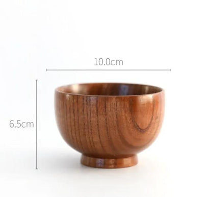 Wooden Round Bowls Set Four Pieces Natural Wood Color For Coffee Tea Meals Hotel Home Kitchen by null