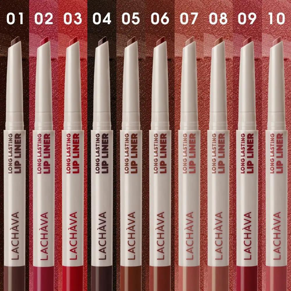 10 Color Long Lasting Lip Liner And Lip Color Set Waterproof For Precise Definition And Color Correction by null