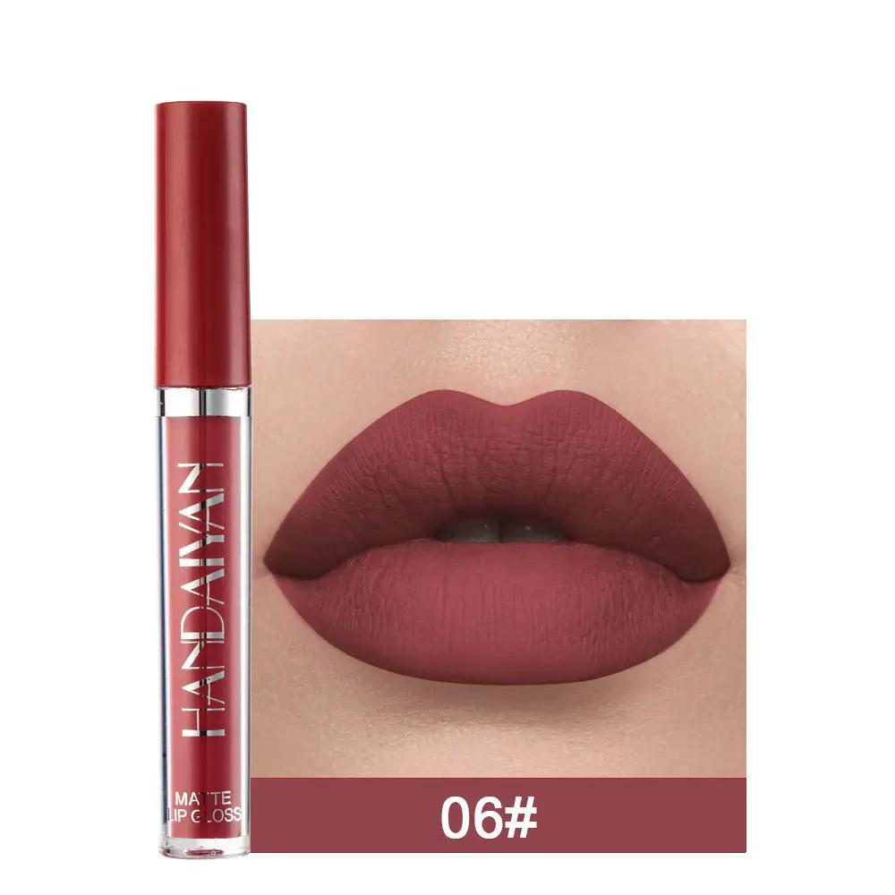 Lip Mud Lazy Lipstick Lip Glaze Matte Red Lip Gloss 2.5ml Long Lasting Non Sticky Formula Portable Cup by null