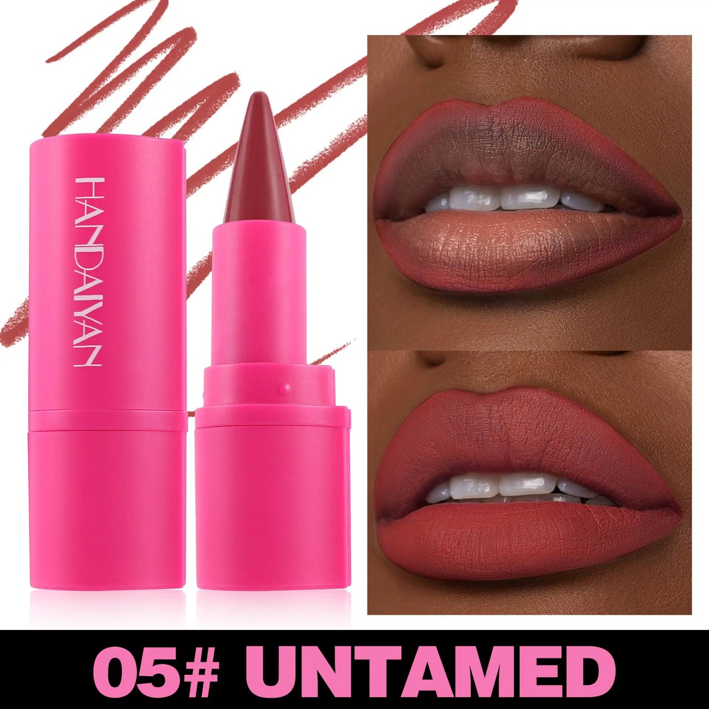 Matte Lipstick And Lip Liner 2 In 1 Duo Set With 8 Shade Collection For Long Lasting Defined Lips by null