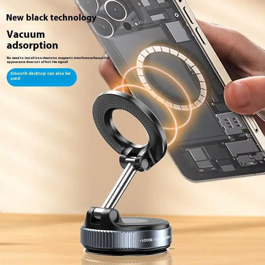 Vacuum Rotary Magnetic Car Phone Holder 360 Degree Rotation With Strong Suction Cup Zinc Aluminum ABS by null
